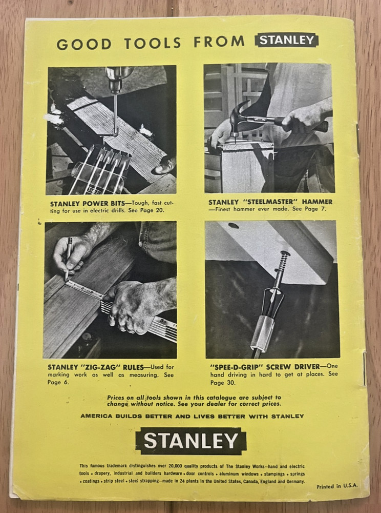 Stanley Do It Better with Stanley tools Catalog 58 Winiewicz Hardware Buffalo NY