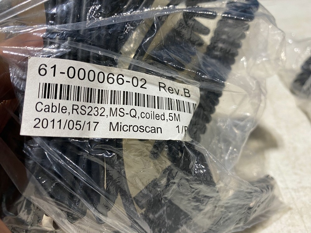One Microscan 61-000066-02 Cable RS232 MS-Q Coiled, 5 Meter, NOS