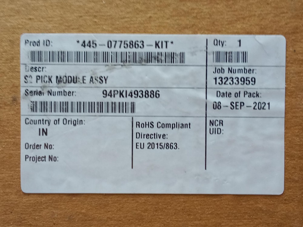 NCR S2 Smart Pick Module Assembly 445-0775863