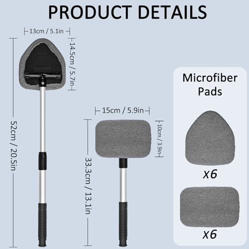 20 Pieces Windshield Cleaner Tool, Inside Car Windshield Cleaning Tool gray