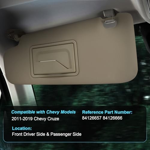 Sun Visor Driver&Passenger Side for 2011-2019 Chevy Cruze, Left & Right Side