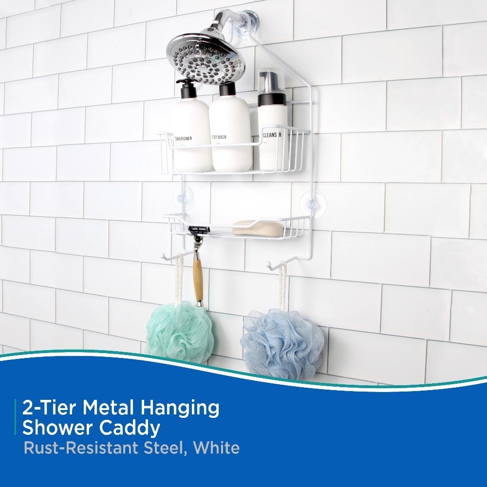 2-Tier Hanging with Suction Cups and Holder Rust-Resistant