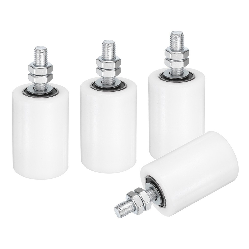 4Pcs Slide Gate Guide Roller, 2"x2-3/4" Nylon Sliding Gate Support, White