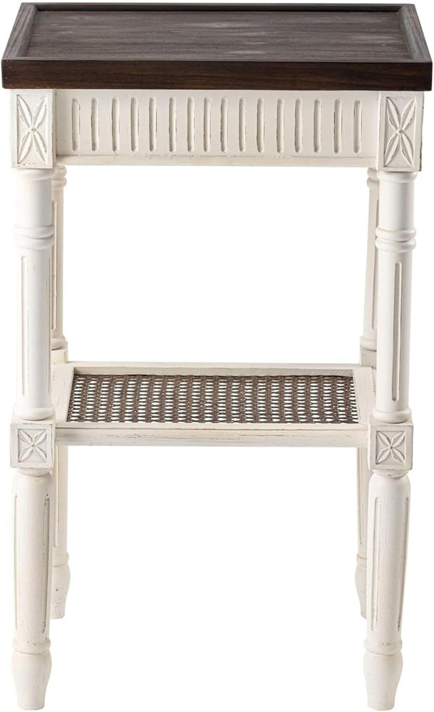 Rustic Farmhouse Cottagecore Accent End Table, Distressed Accent Side Table with