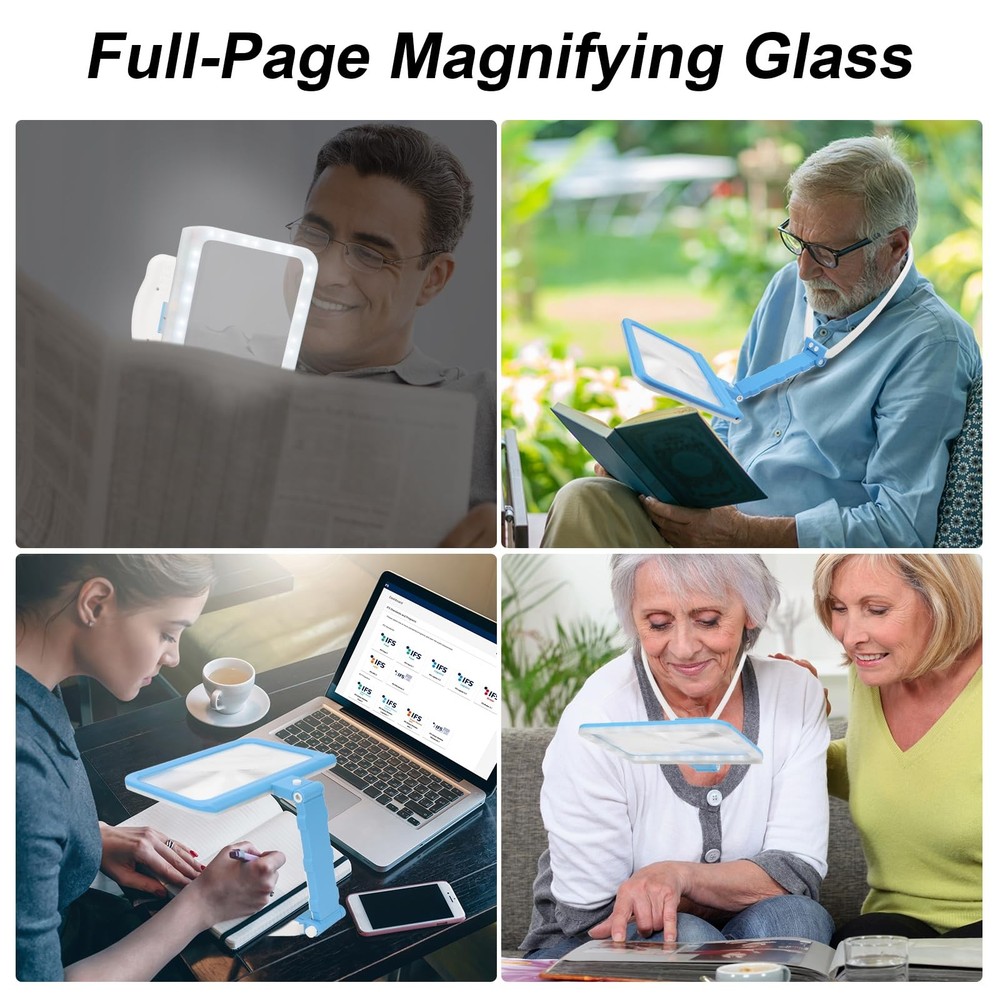 Illuminated Magnifying Glass 5X Magnifier with 3 Dimmable Light Modes - Hands...