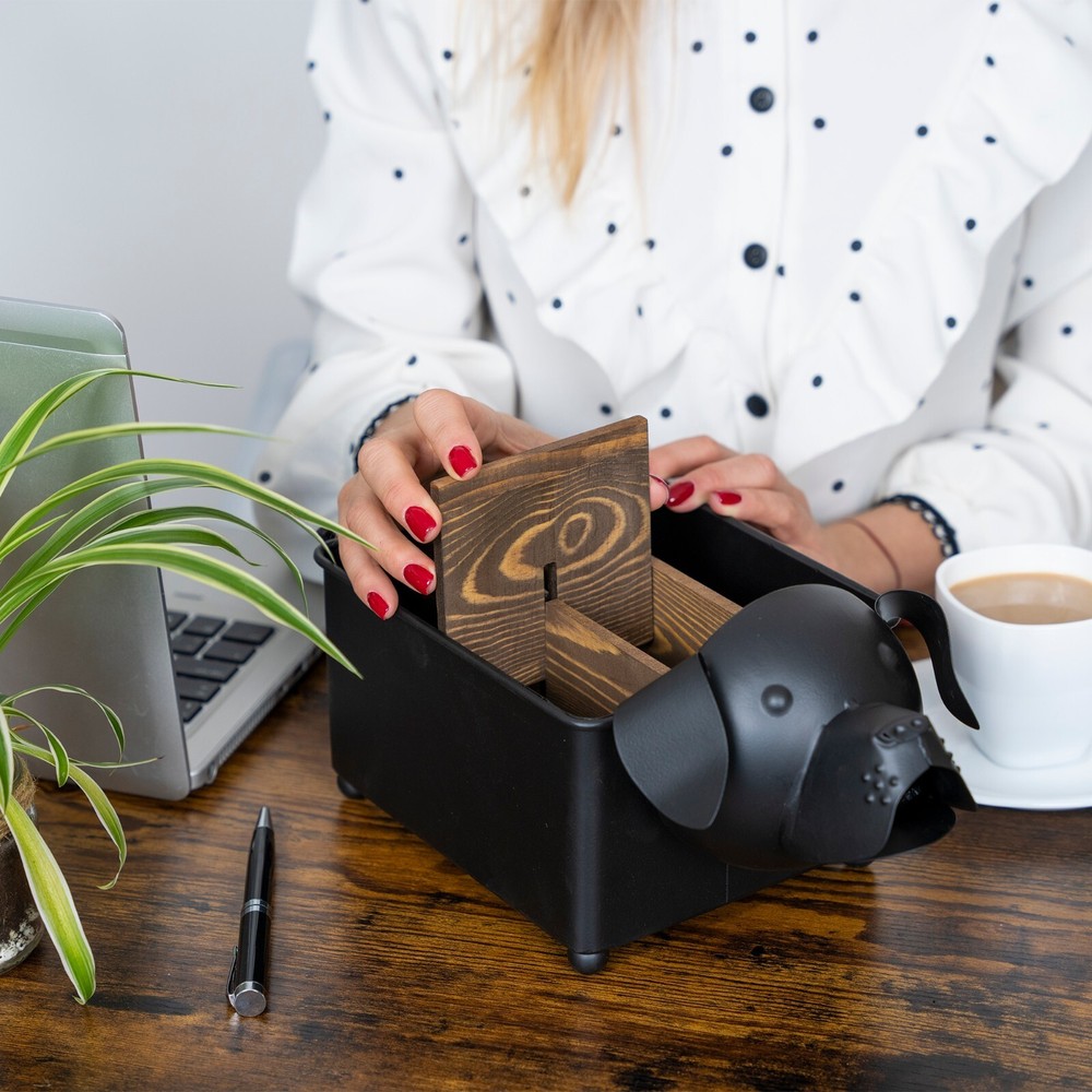 Made Easy Kit Desk Organizer, with Module Compartments (Black Dog)