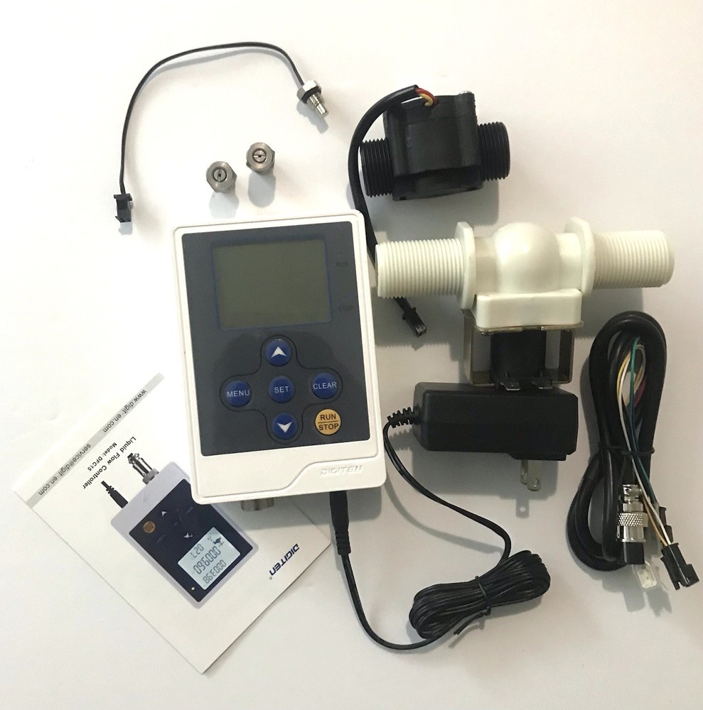 DIGITEN LCD Water Flow Controller Kit G1 Solenoid Valve Sensor 12VDC Max 2A