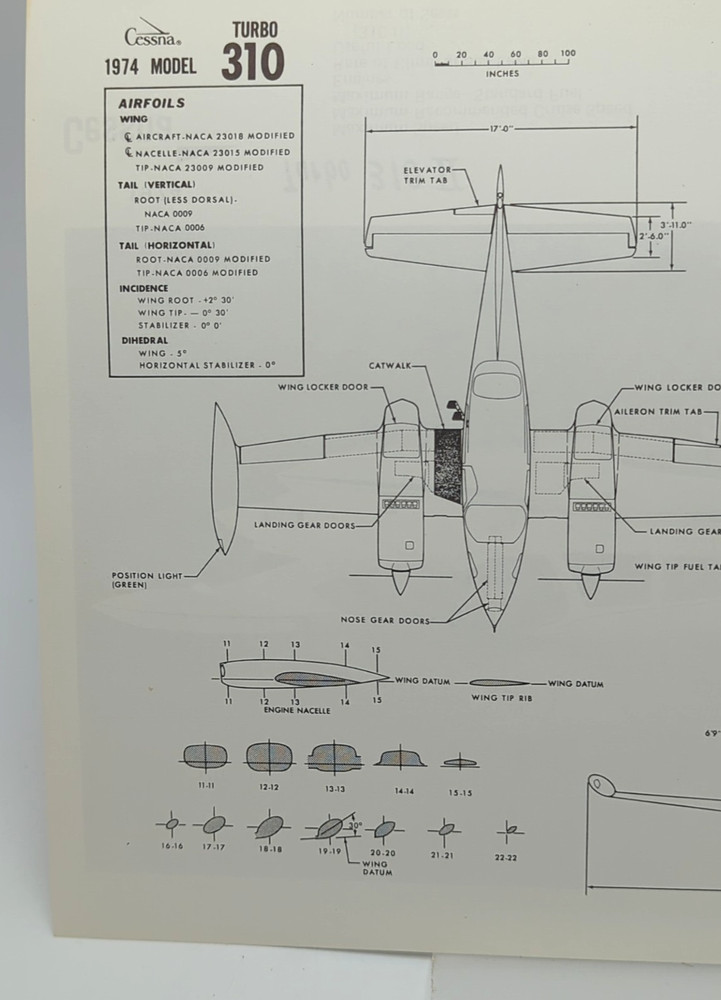 Cessna 310 - 1974 Sales & Spec / Specification Info