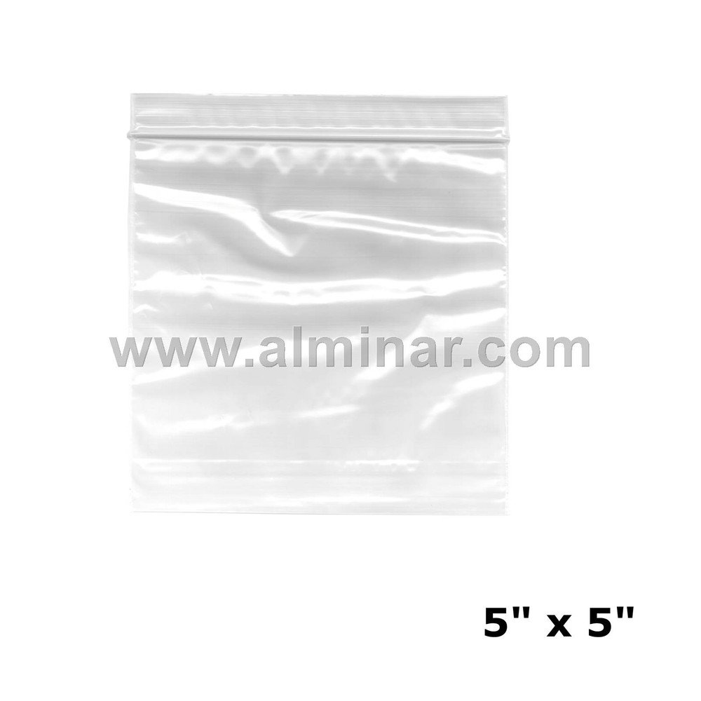 5" x 5" Zip Lock Bags - Clear - 2 MIL Thickness