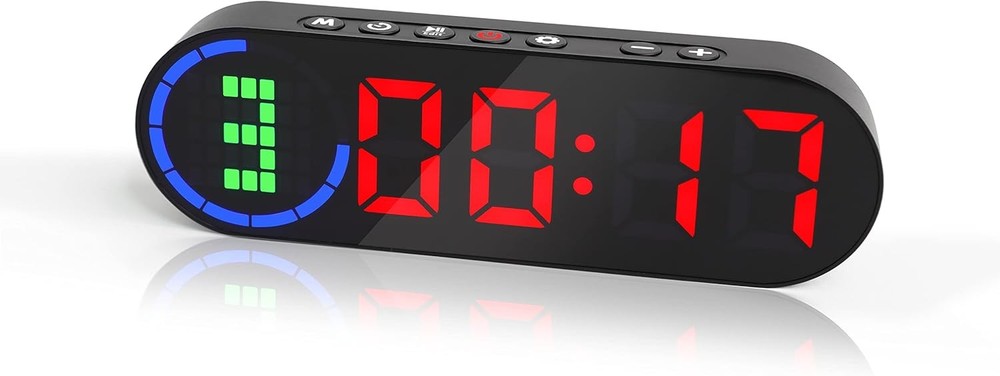 Portable Gym Timer for Home Interval Workout Small, Black+red