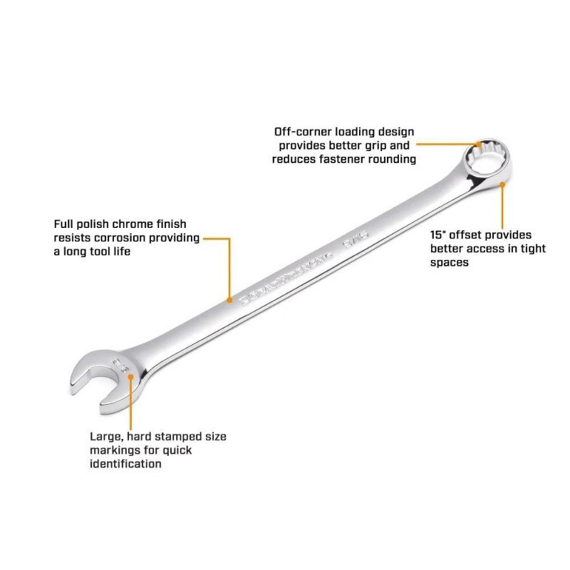 KD Tools, Large Add-On Comb Wrench Set Long Offset Box End 5 Piece Pack