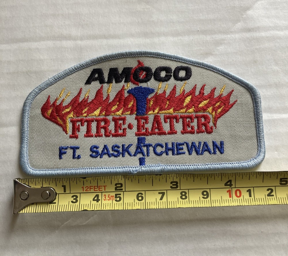 Amoco Fire Eater Ft. Saskatchewan Vintage Embroidered Sew On Patch