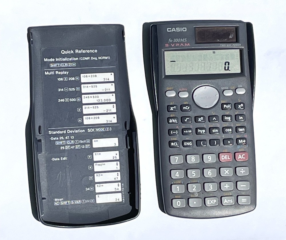 Casio fx-300MS Solar Scientific Calculator Two-Way Power Tested Working