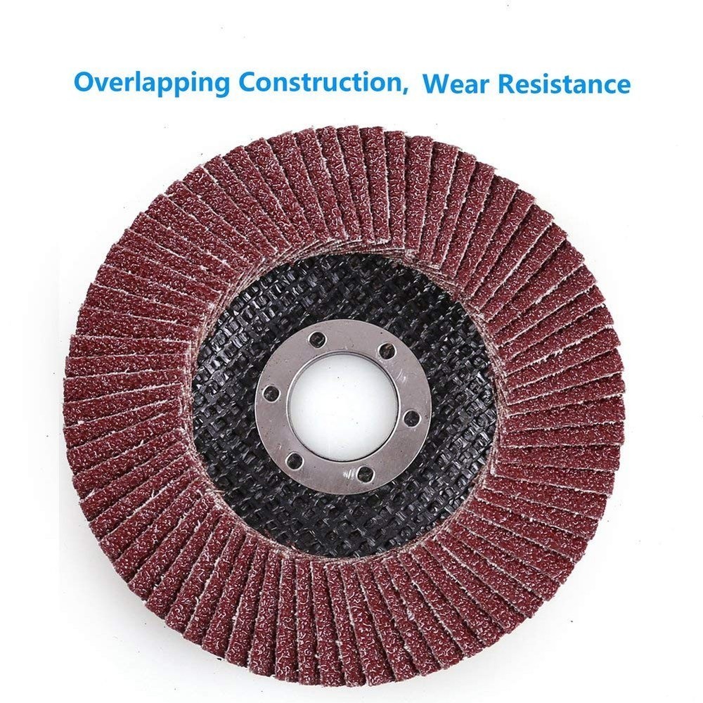 Assorted 20 Flap Discs 4.5'' for Angle Grinders - Durable Aluminum Oxide