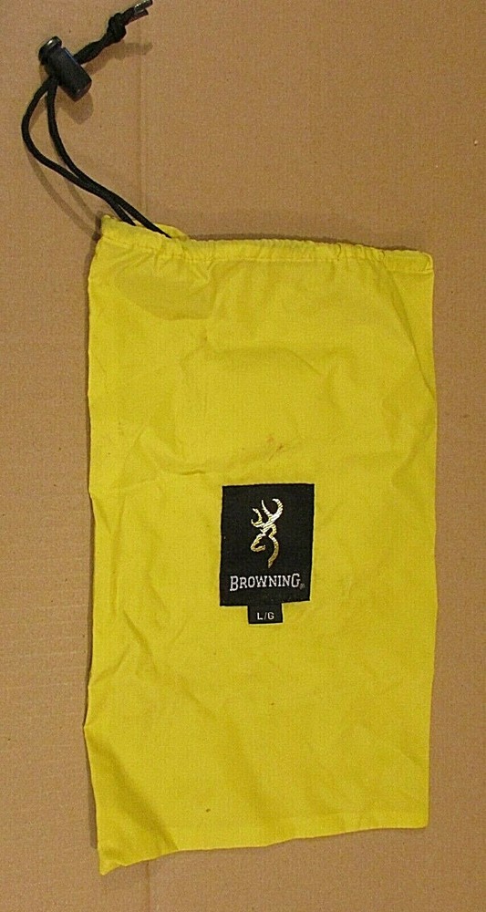 Empty Browning Ammunition Hunting Yellow Nylon 8x13 Drawstring Bag