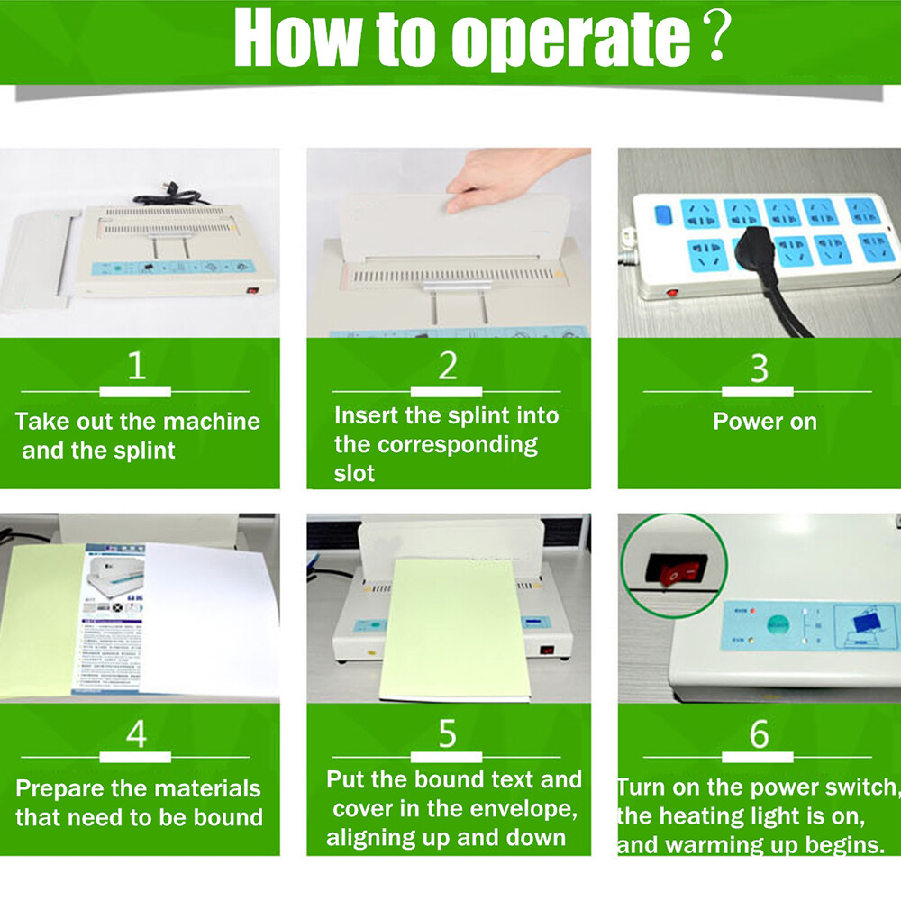 110V Perfect Binding Machine Universal Electric Book Automatic Binder USA