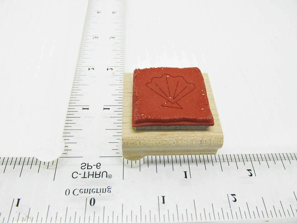 Sand Etched Fan Shell Rubber Stamp - Stamp Set D22