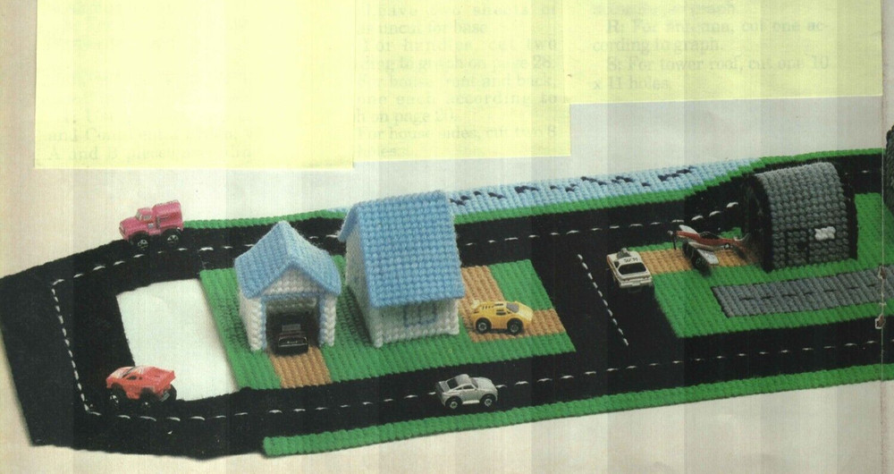 GOING PLACES PLANES & CARS FOLDABLE RUNWAY PLASTIC CANVAS PATTERN INSTRUCTIONS