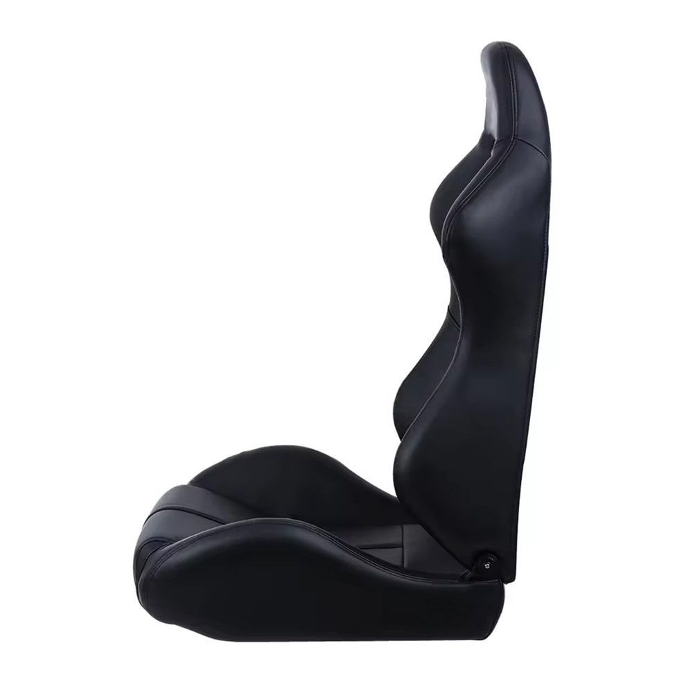 Universal Racing Seats Pair PVC Leather Reclinable Adjustable Sliders