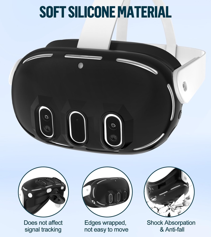 Silicone VR Accessories Set for Oculus/Meta Quest 3 Includes Protective Covers