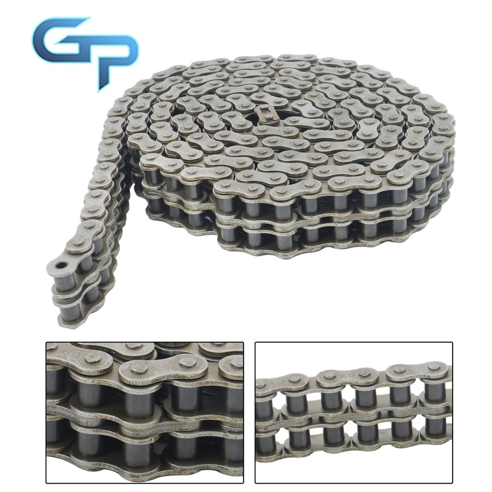 #60-2 Double Strand Duplex Roller Chain 10 Ft with 2 Connect Links