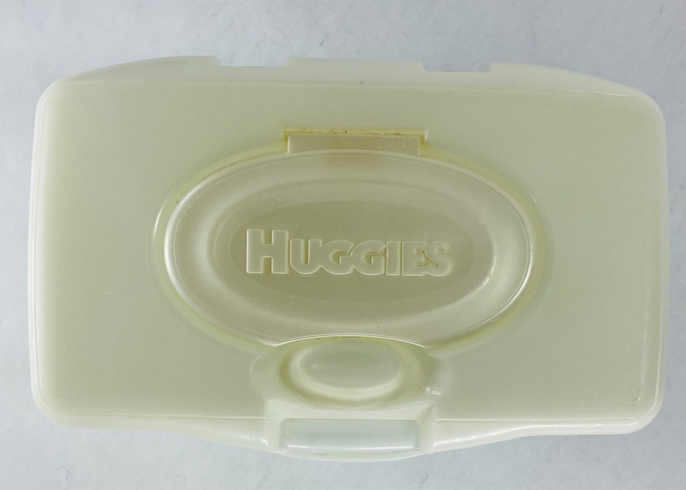 Huggies Empty Wipe Container Pop Top Design Refillable Geometric Blue Green