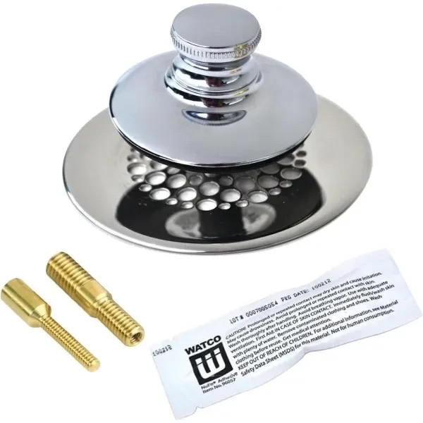 Watco - Universal NuFit Push Pull Bathtub Stopper with Grid Strainer