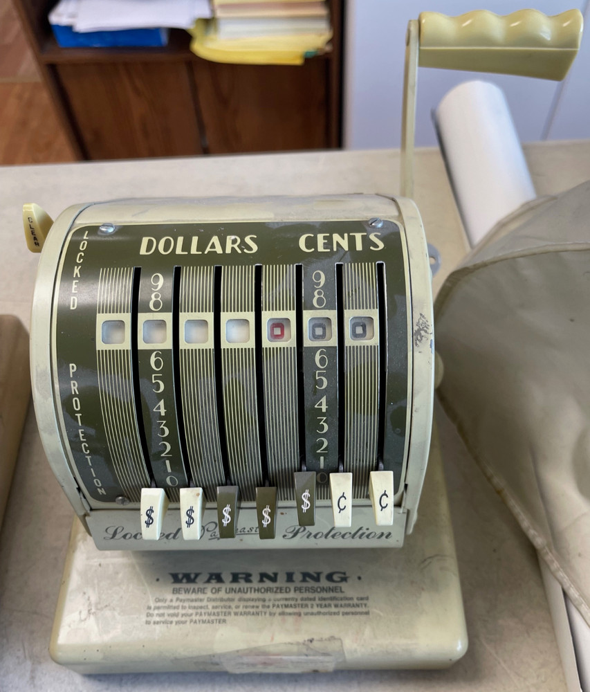 Vintage Paymaster Check Writer-Locked