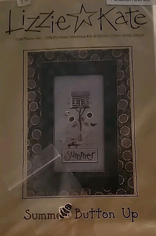 Lizzie & Kate Summer Button Up Cross Stitch Chart Design Bee Button