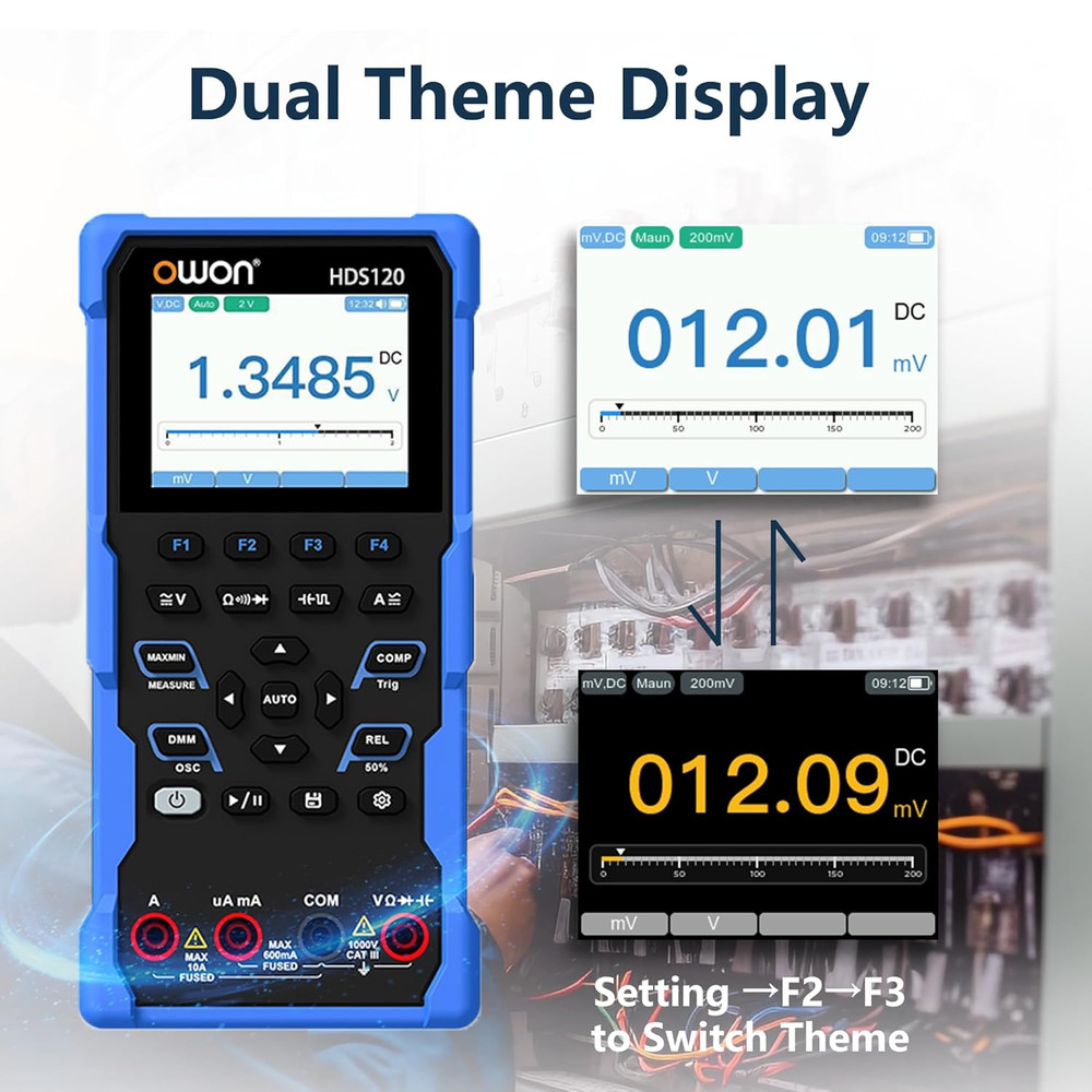 2-in-1 Oscilloscope Multimeter 1MHz Bandwidth Handheld Lab Tester