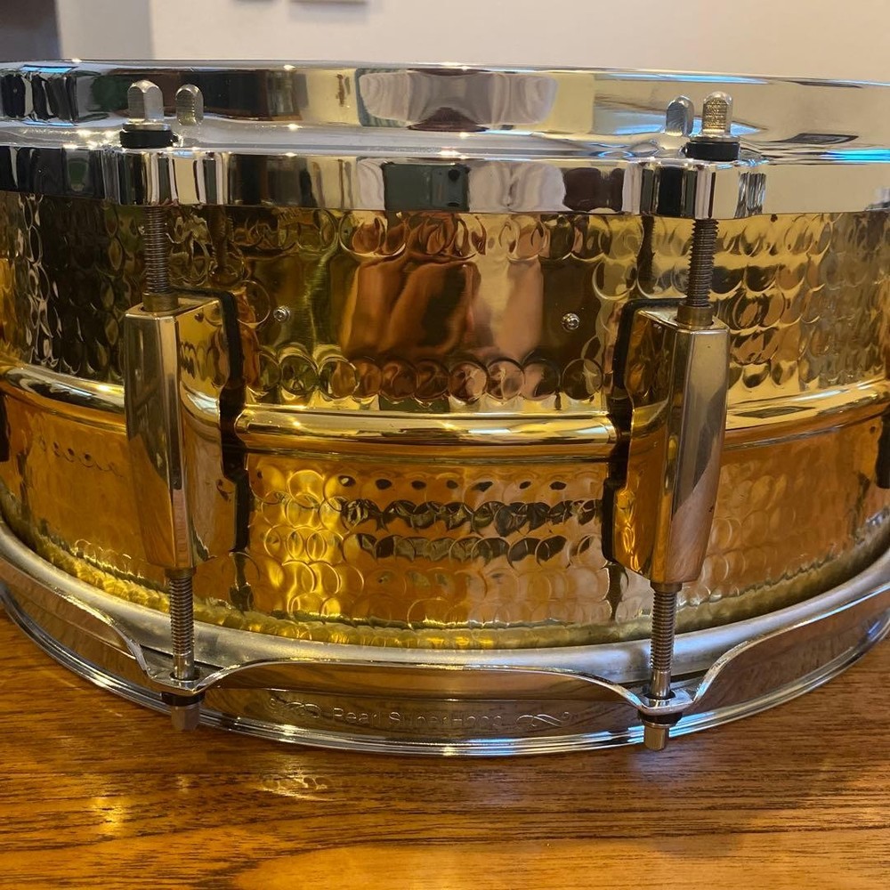 Pearl Hammered Brass Snare Drum Used