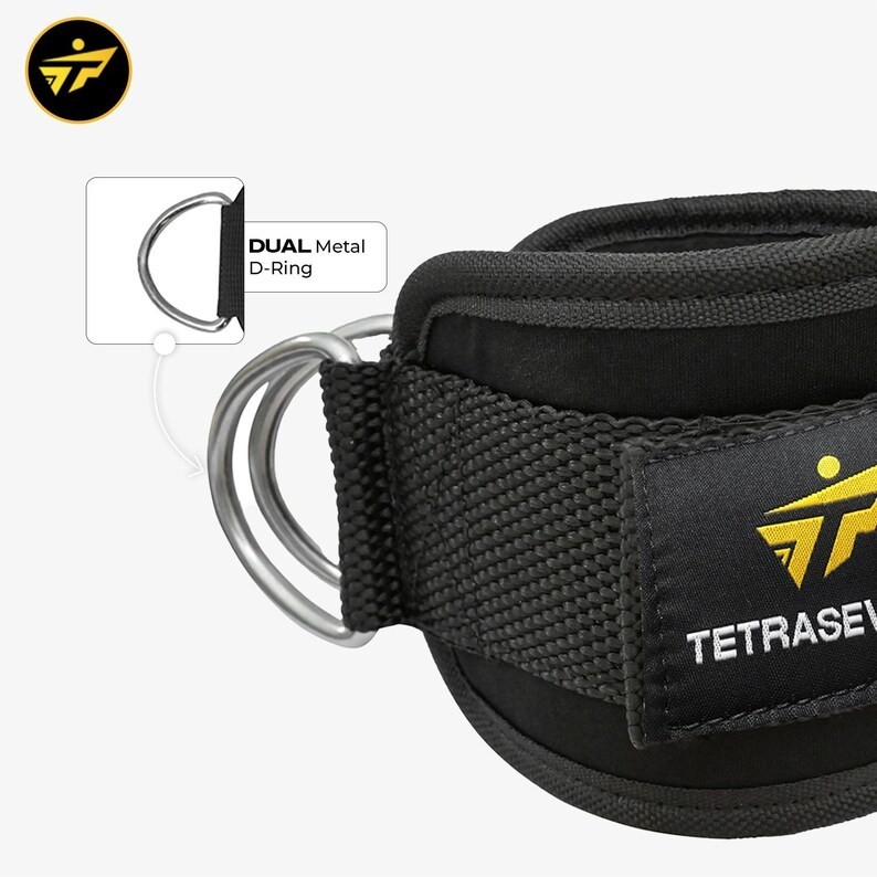 Weightlifting Ankle Straps – D-Ring Cable Attachment for Leg Workouts**