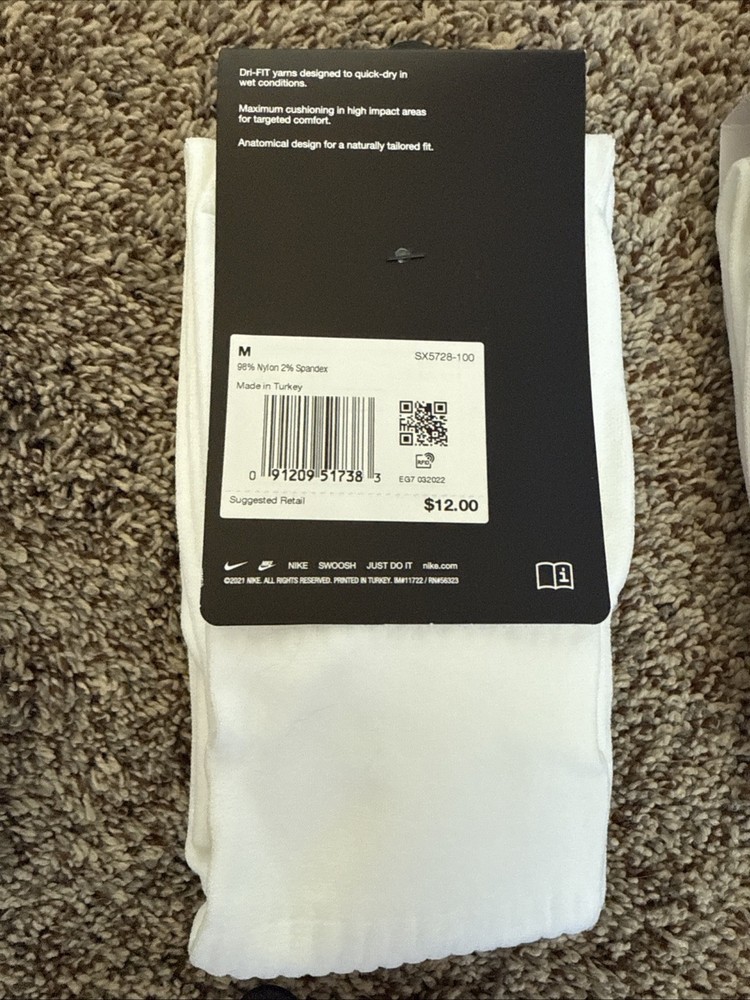 Nike Soccer Socks Size Medium-1 Pair