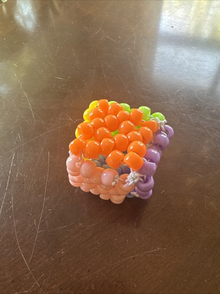 Handmade Kandi Pony Bead Cube 3D