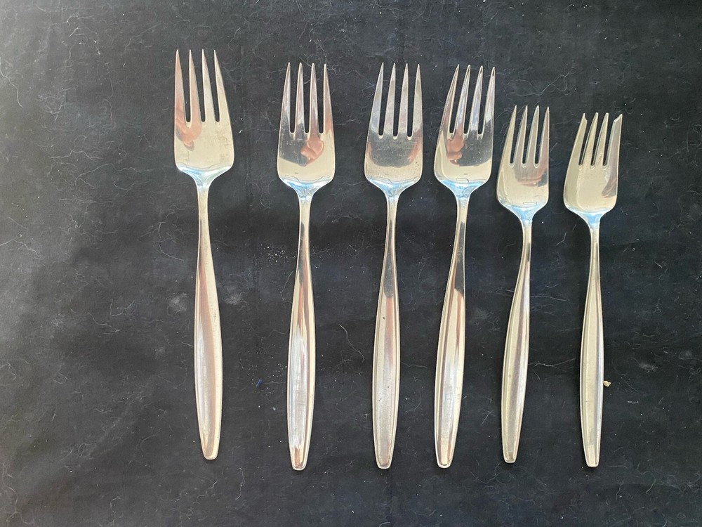 JENSEN CYPRESS STERLING FLATWARE PARTIAL SET 6 TOTAL PIECES GREAT SHAPE FORKS