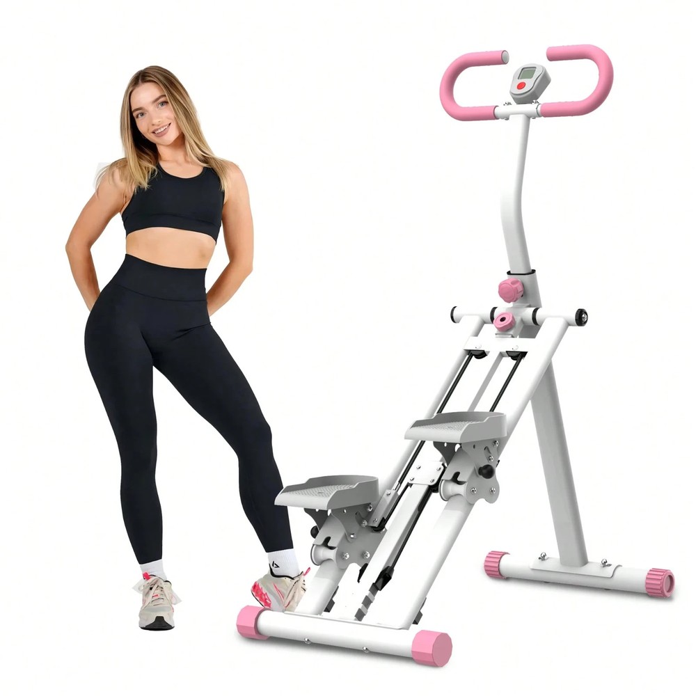 Foldable Vertical Climber Exercise Machine Home Gym Stepper Cardio Workout Pink