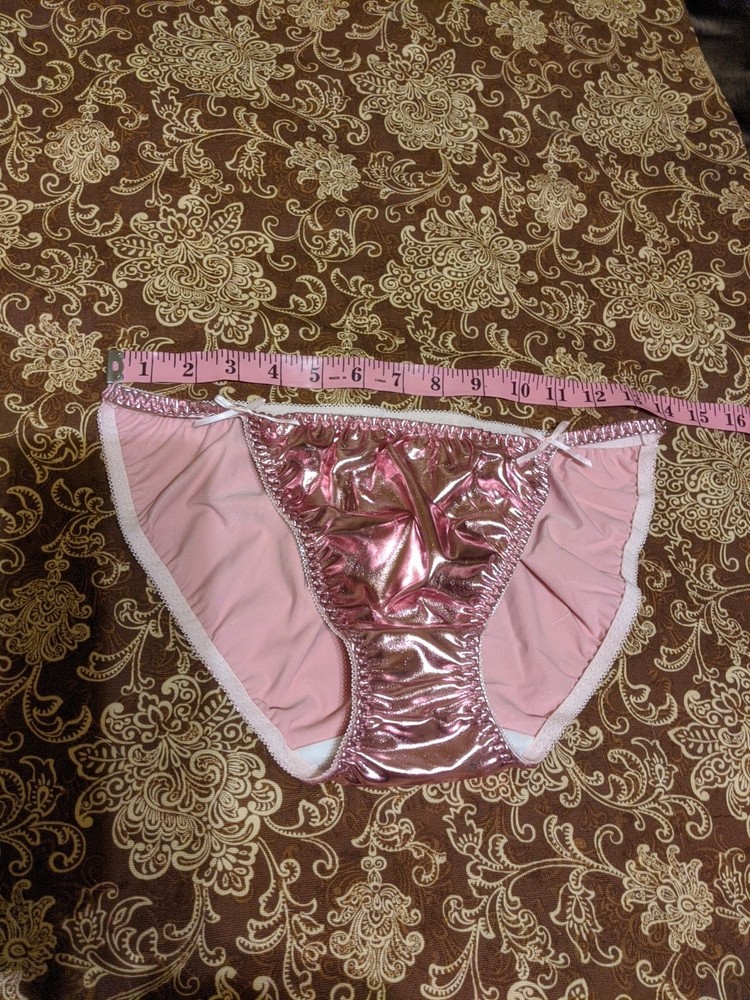 Vtg Satin String Bikini Panties Size L/XL