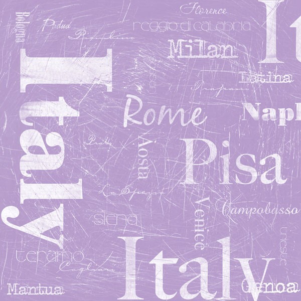 Italy Collage, scrapbook paper - Scrapbook Customs 34477
