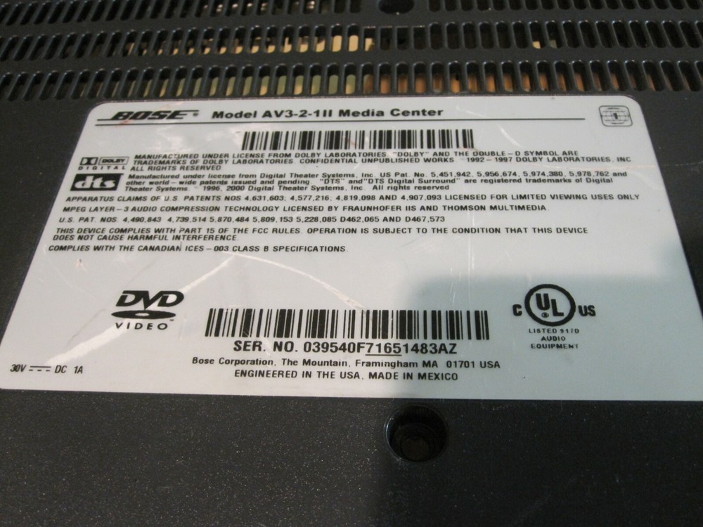 BOSE AV3-2-1 II Media Center REPLACEMENT Bottom Case Frame