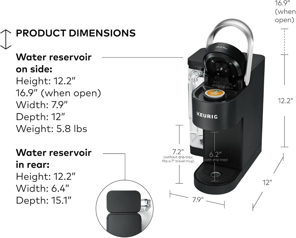 Programmable Coffee Maker, MultiStream Technology, Brews 6-12oz Cup Sizes, Black