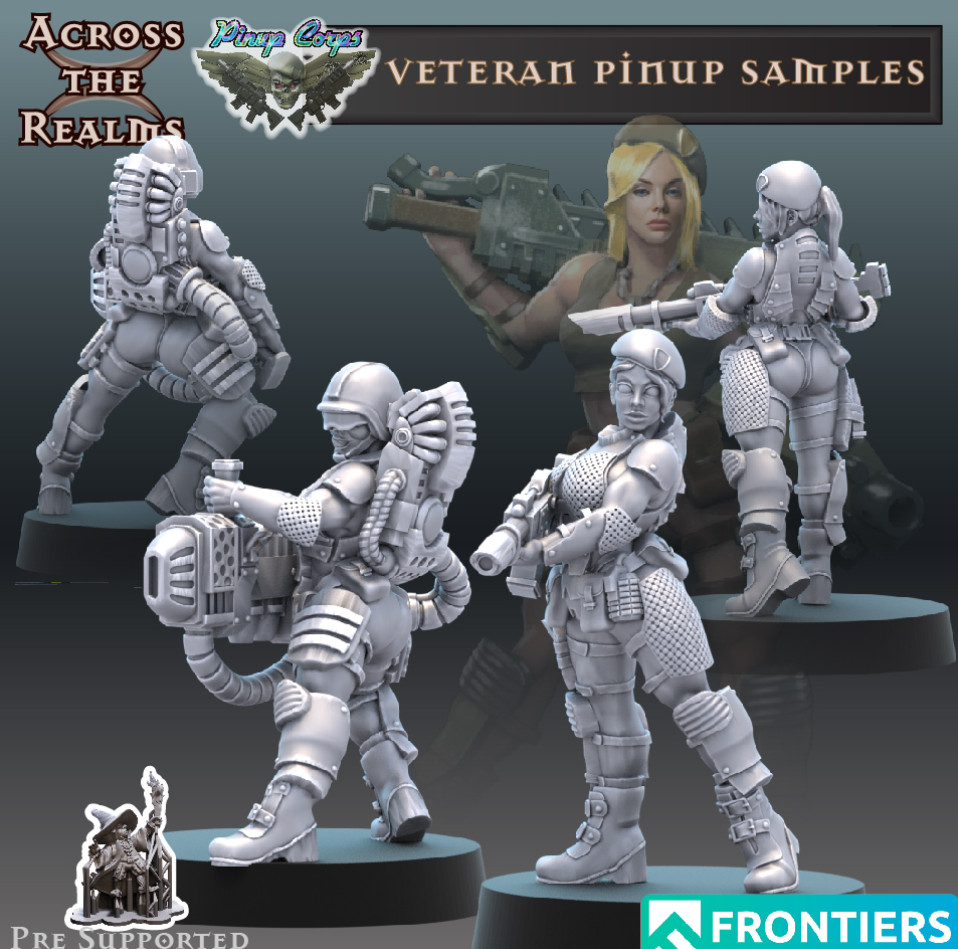 Veteran Pinup x 2 models (28 / 32mm scale)