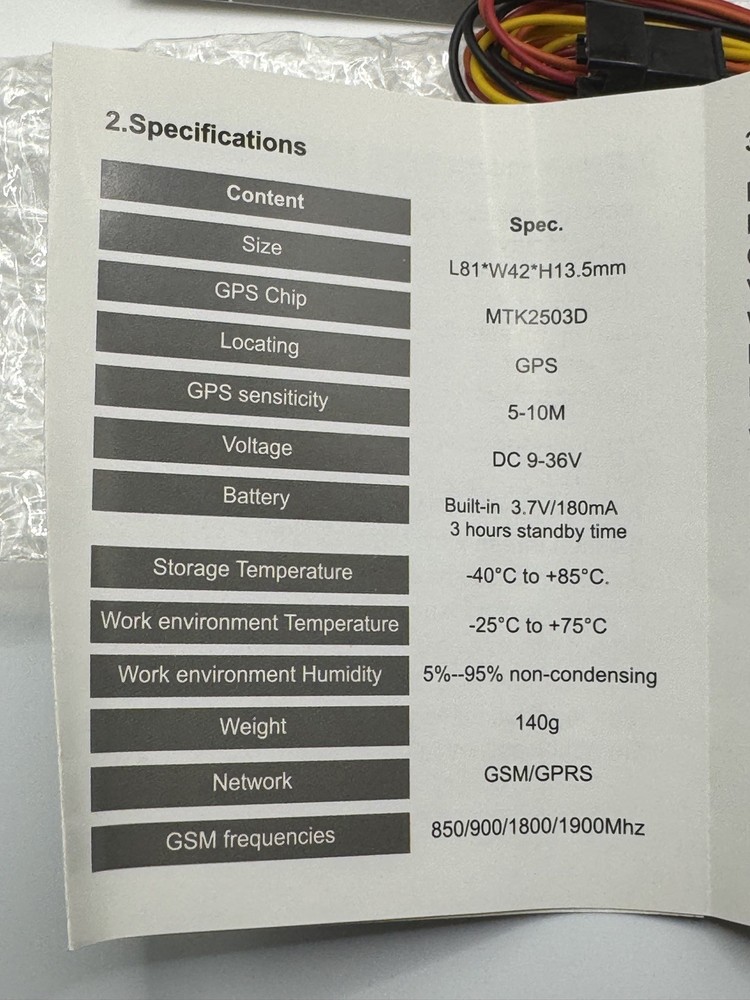 Real Time GPS Tracker - open box - no SIM (2G) - VIFLYKOO