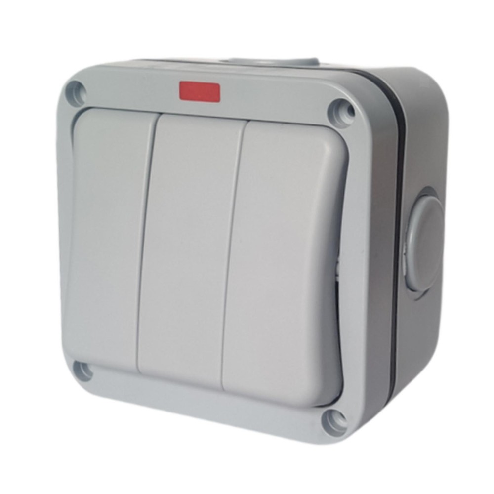 IP66 Waterproof Switch Wall Switch Three Open Design Anti Fall Electrical Switch