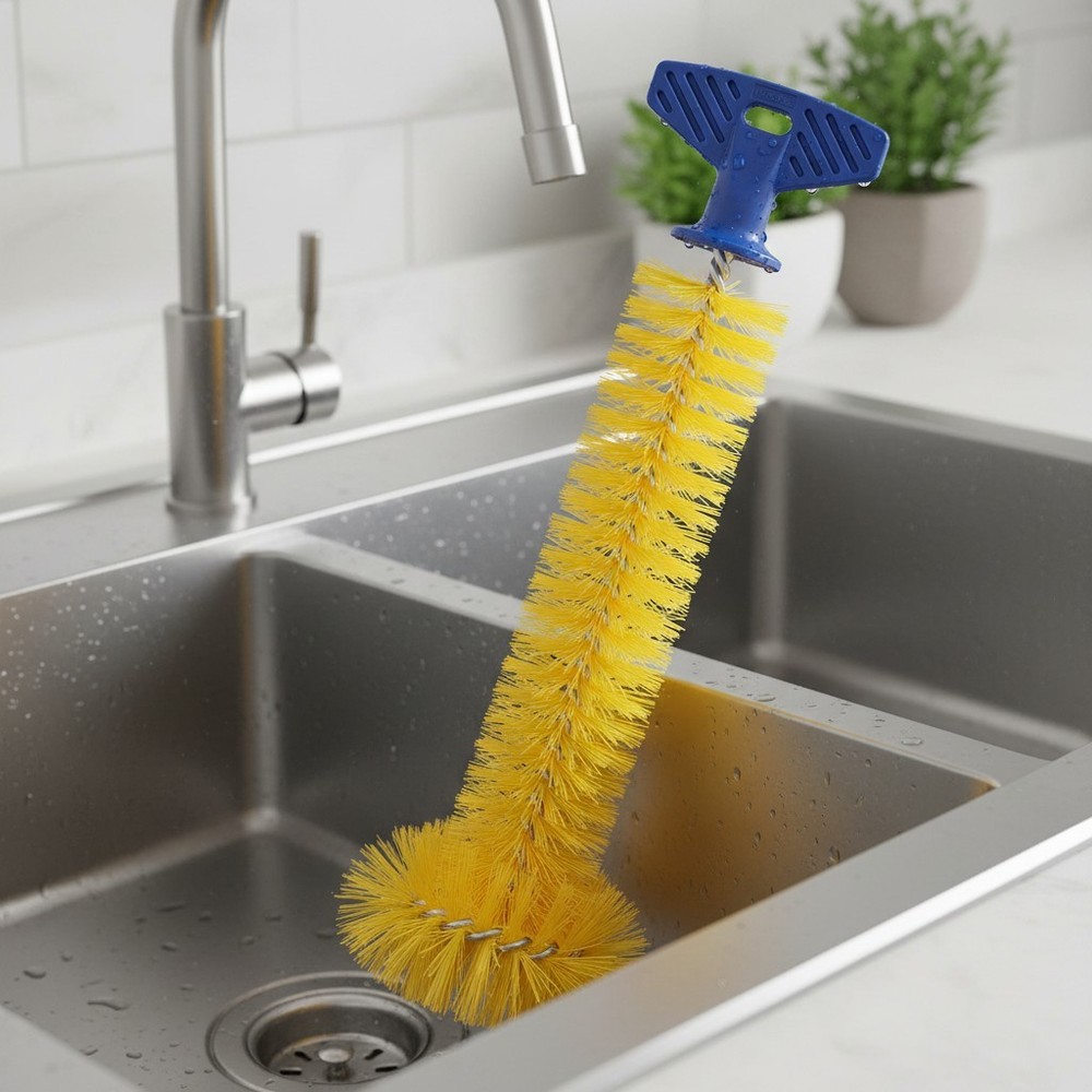 Efficient Kitchen Garbage Disposal Brush with Ergonomic Grip and 11-Inch Length