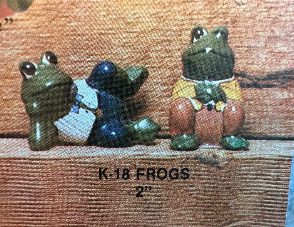 VINTAGE KIMPLE CERAMIC MOLD #K-18 FROGS 2"