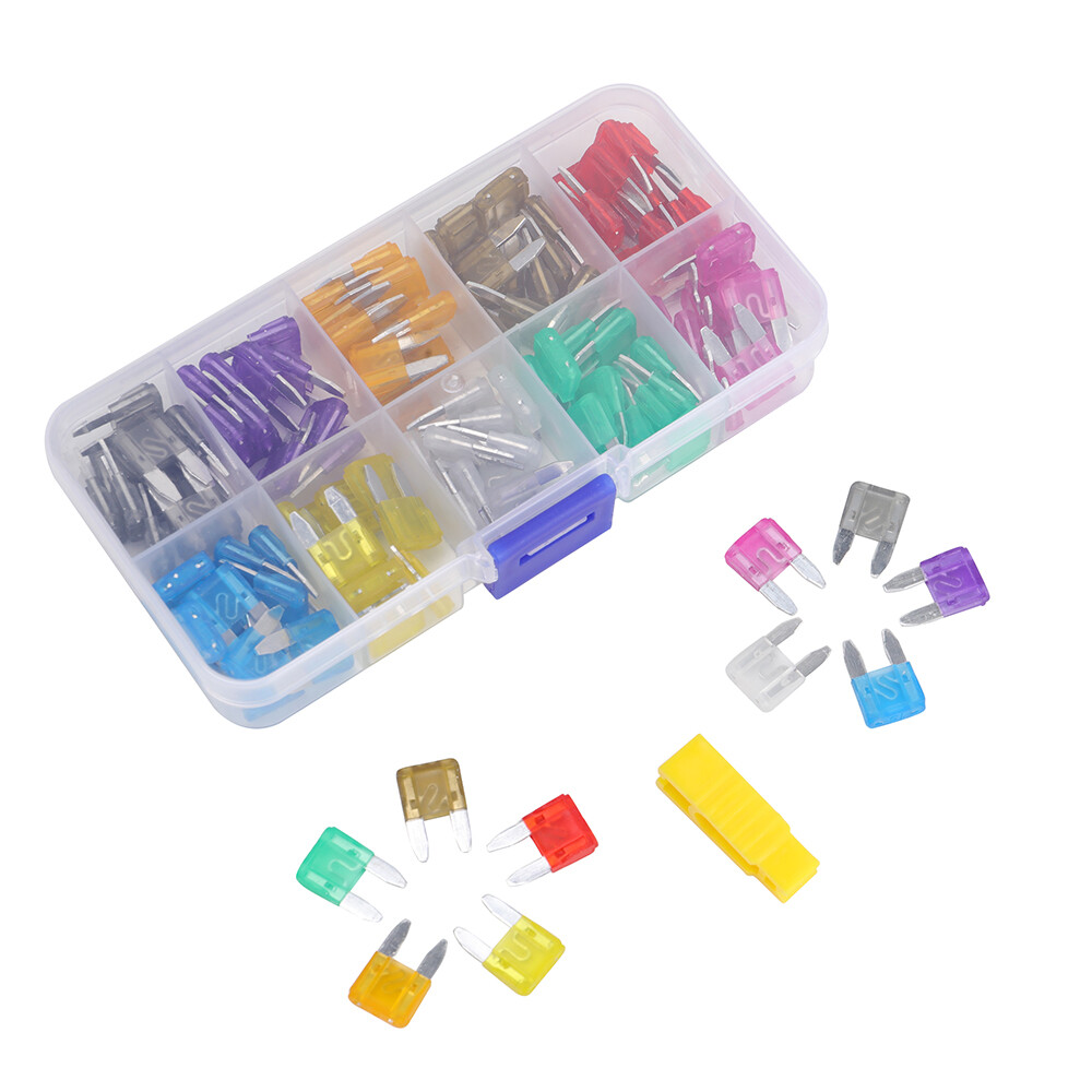 Mini Fuse Assortment – 120pcs Blade Type w/Case for Vehicles