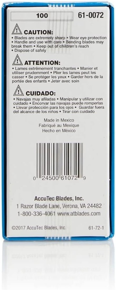 .017 X 4" Stripper Blade 100 Bl/Ct, 10 Ct/Cs