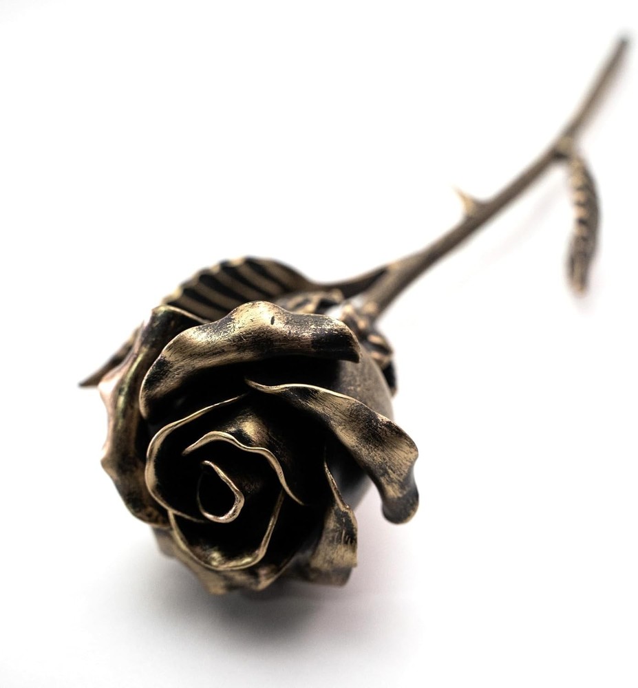 Handcrafted Bronze Rose – 8th & 19th Yeat Wedding for Her – Solid Me