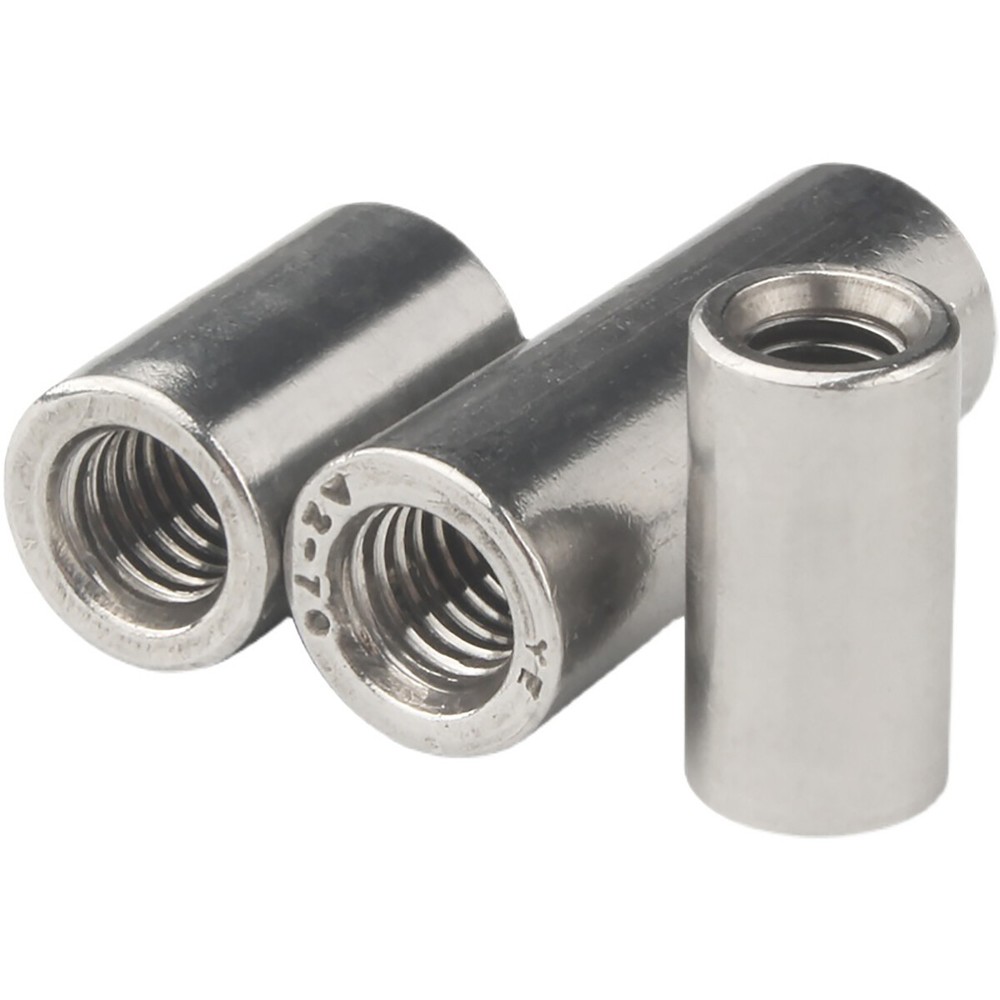 A2 Stainless Steel Round Studding Connector Nuts for Threaded Rods and Tubes
