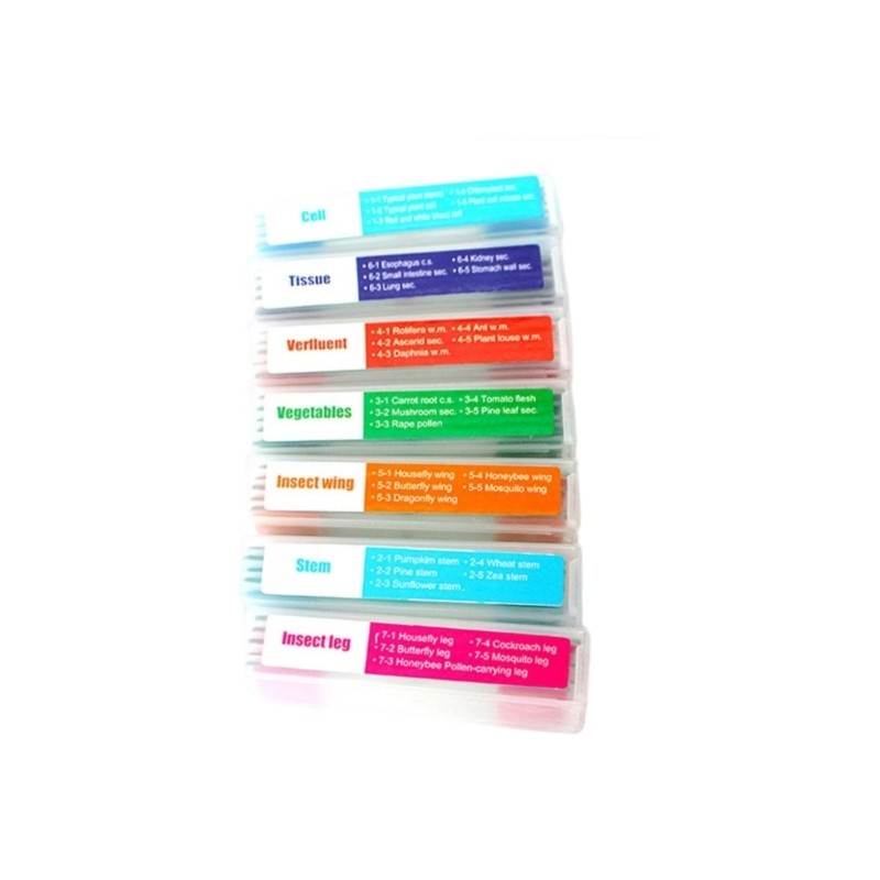 35PCS Microscope Glass Slides Set Seven Biological Specimens for Science Class